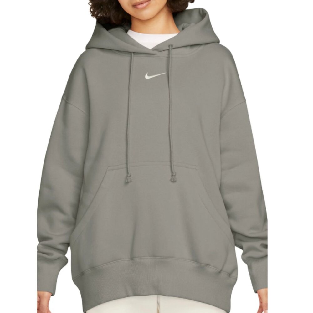 NWT! Nike Sportswear Phoenix Oversize Fleece Hoodie LIGHT ARMY/SAIL Large Gray